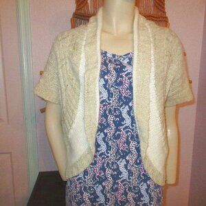 Anthropologie Sleeping On Snow Utopica Shrug Size L Cardigan Sweater Crop Y2K
